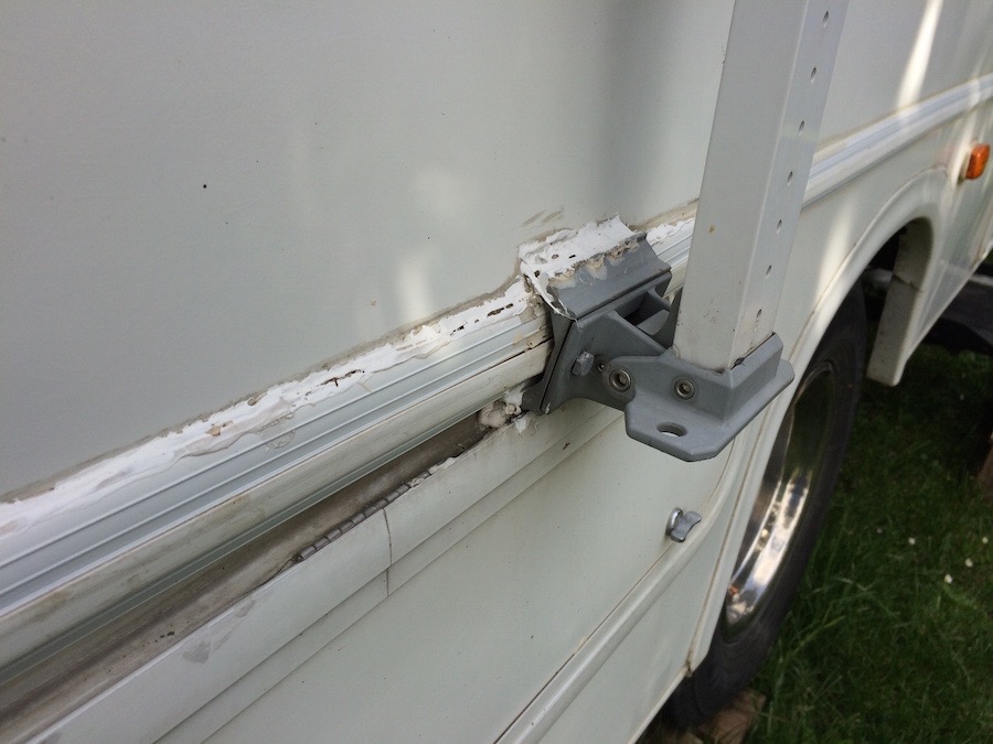 RV awning attachment